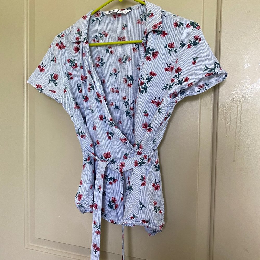 Flowery Zara Wrap Shirt